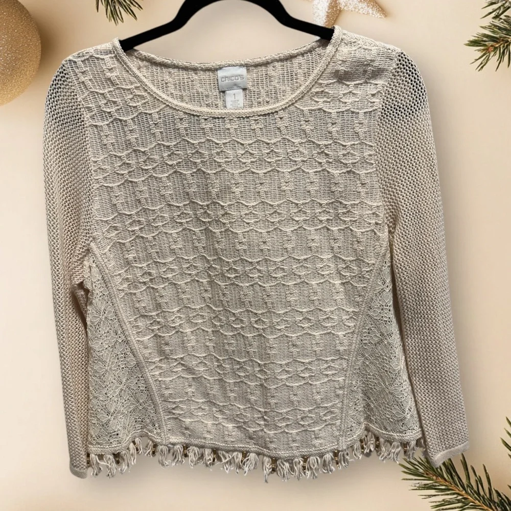 Chico's lightweight sweater-100% cotton - Picture 3 of 9